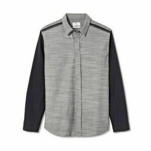 3.1 PHILLIP LIM for Target Gray Black COLOR BLOCK Button Front SHIRT | Size S